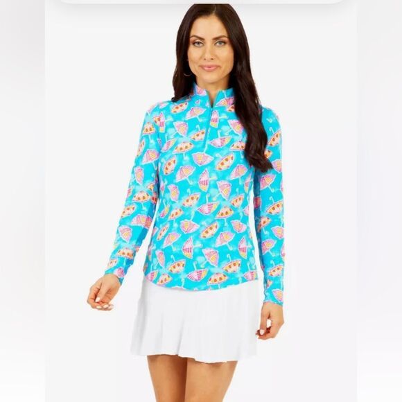 IBKUL Franny Print Long Sleeve Mock Neck - Picture 1 of 6